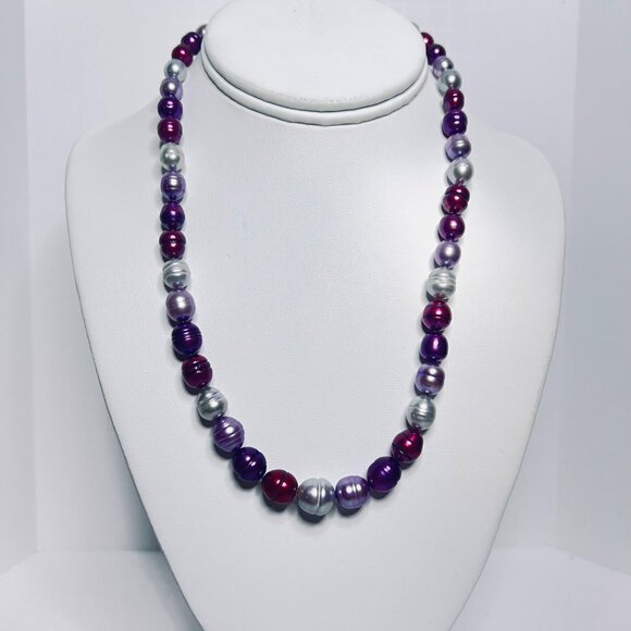 Honora Jewelry - Honora Shades Of Purple Graduated Freshwater Baroque Pearl Necklace (6041)